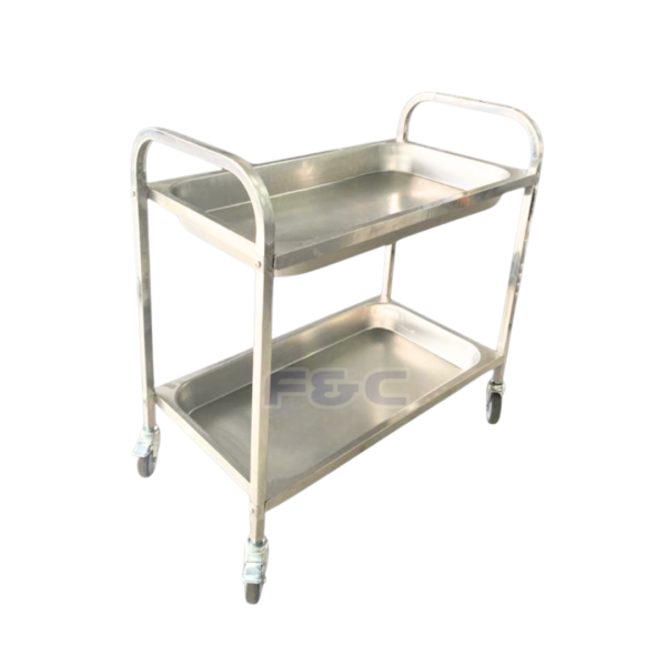 Stainless Steel 2 Tiers Trolley, Troli Dapur Dua Tingkat, Rak Troli