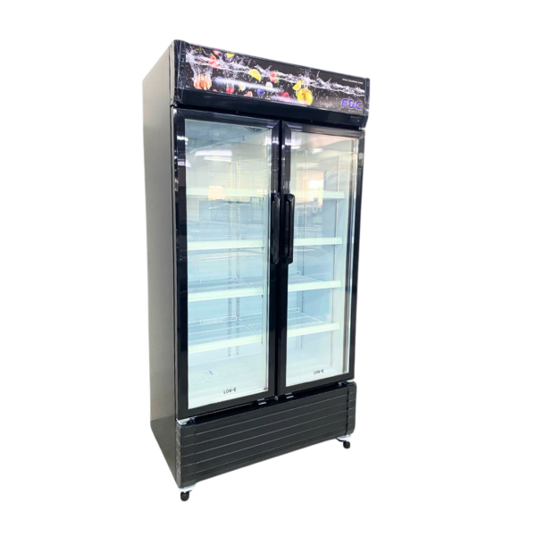 2 Doors Upright Chiller Bottom Compressor With Blower System, Peti Sejuk, Fridge